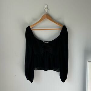 ASTR Women's Black Babydoll Top Size Small